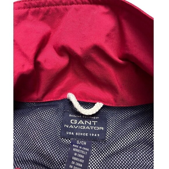 GANT Navigator 12M Designer Waterproof Rain Jacket Red - Mens Small - Picture 4 of 6